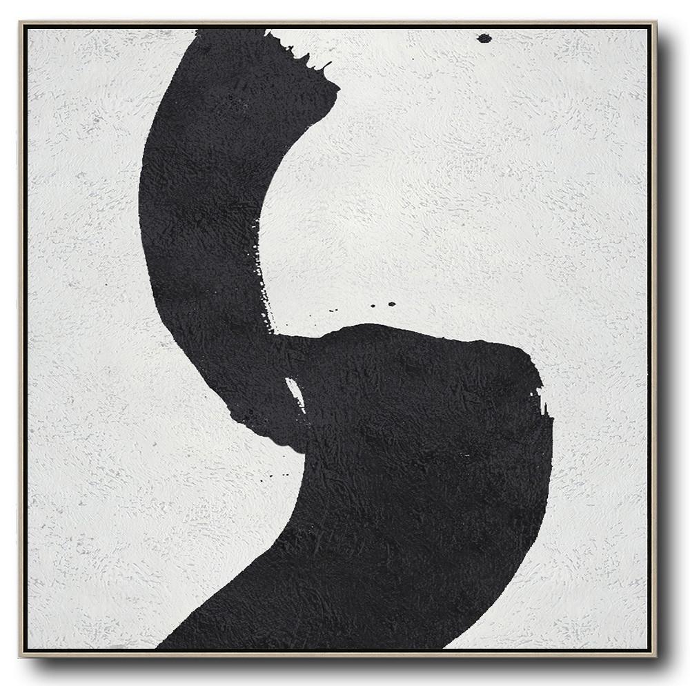 Minimal Black and White Painting #MN64A - Click Image to Close